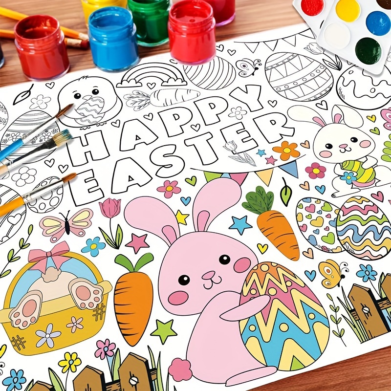 

Easter Diy Craft Poster - " .3" Bunny & Egg Design, Party Decorations And Guest Gifts