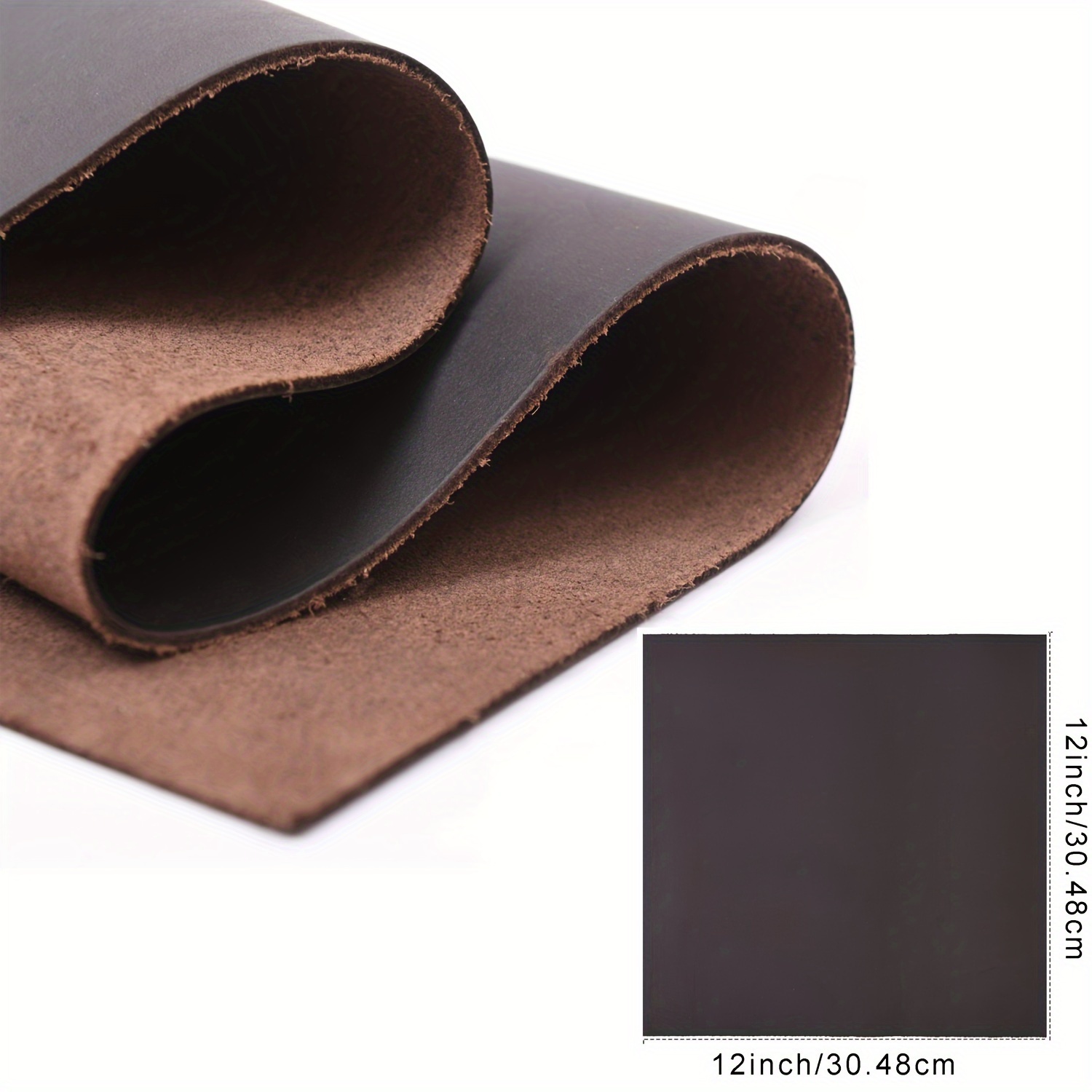 ingguise Thick Leather Sheets for Crafts Tooling Leather Square 1.8-2.1mm  Full Grain Leather Pieces Genuine Cowhide Leather for Crafts Se