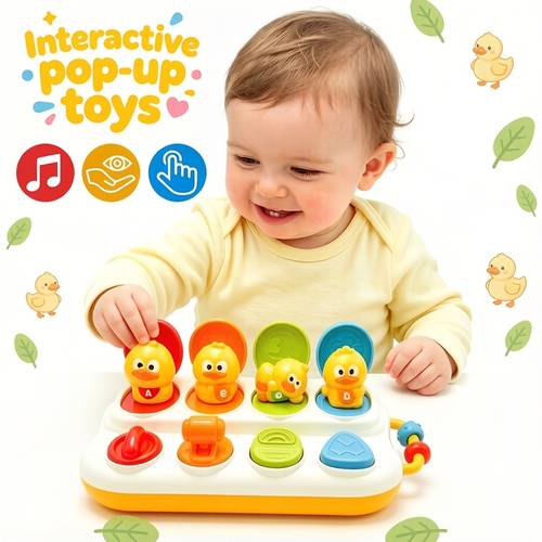 cute interactive duck with four color buttons for different animal postures promoting the of childrens color recognition interactive gifts for infants and young children random accessory colors