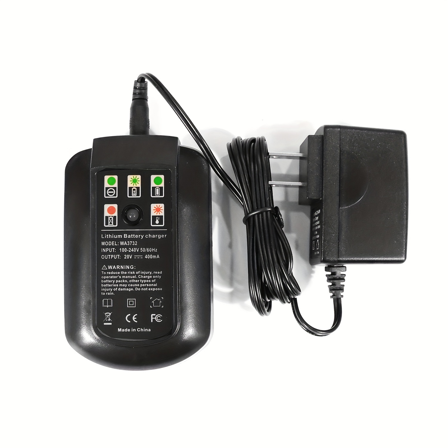 

20v Lithium Battery Charger - Wa3732 Led Indicator, For Wa3520/wa3525/wa3512, 110-240v, Us Plug