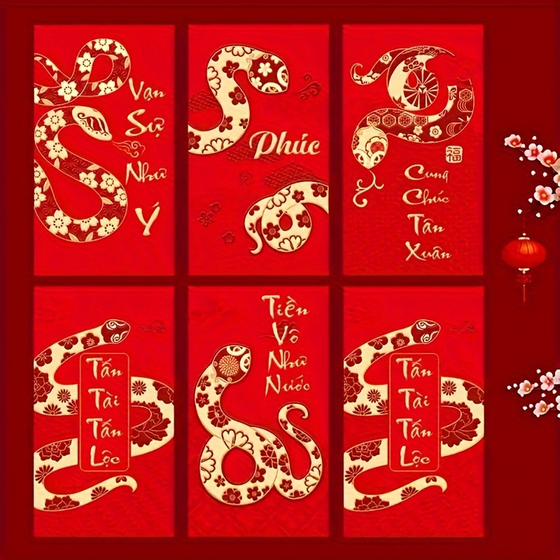 30pcs large red envelopes chinese new year 2025 cartoon Temu