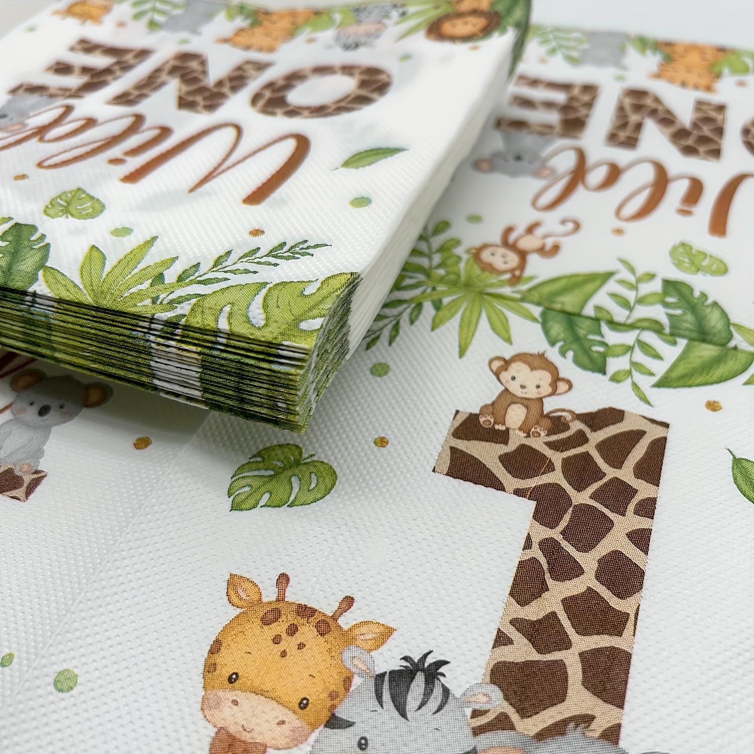 E-shop 1 Packung/20 Blatt, Servietten mit kleinem Tiermuster, Geburtstagsparty Einweg-Servietten, doppellagige farbige Servietten, quadratische