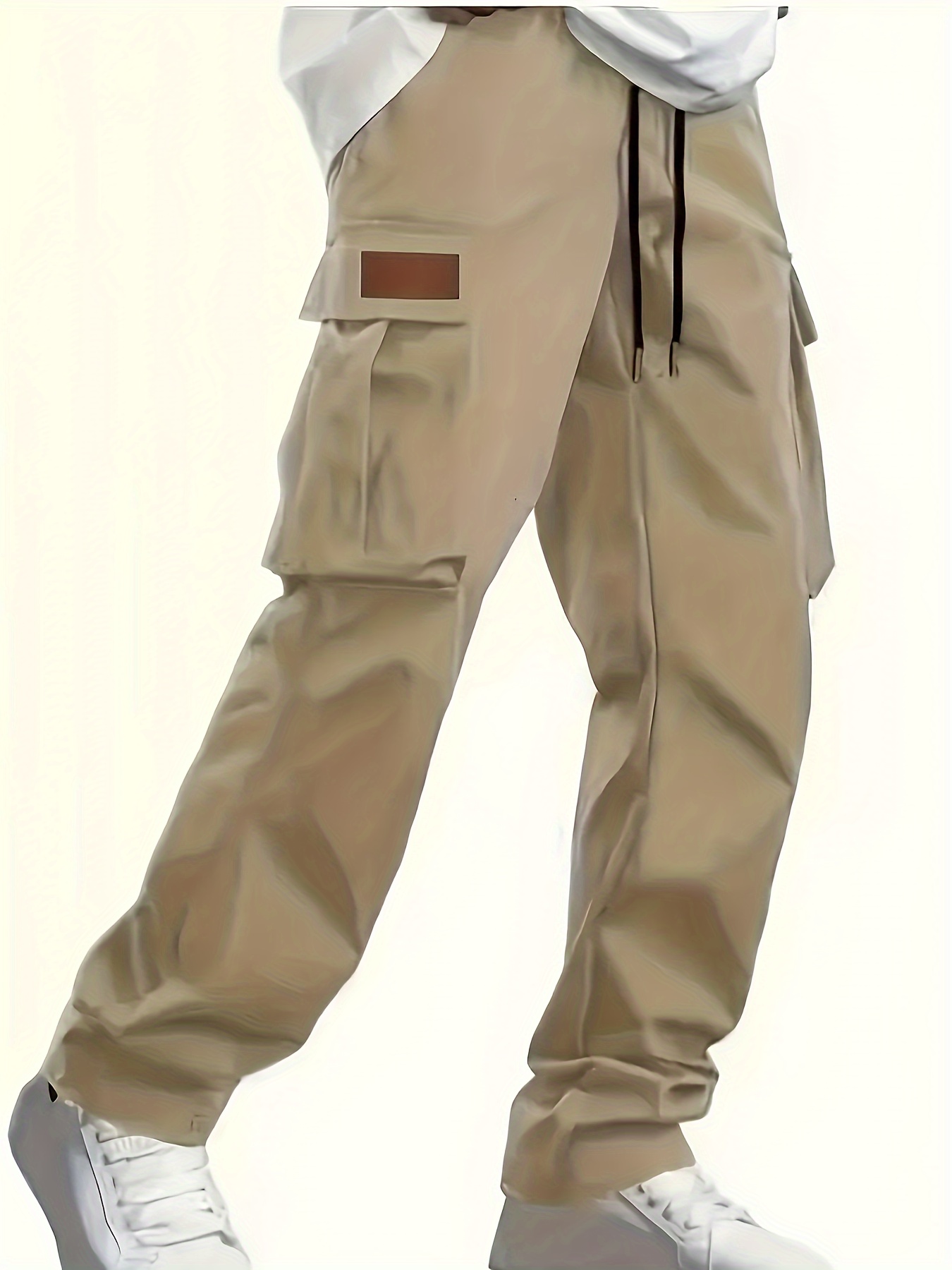 Erkek Büyük Beden Spor Pantolonu Cebi ile - Polyester, Esnek Değil, Düz Renk, Tüm Mevsimler için Uygun, Bol Fit, Dokuma