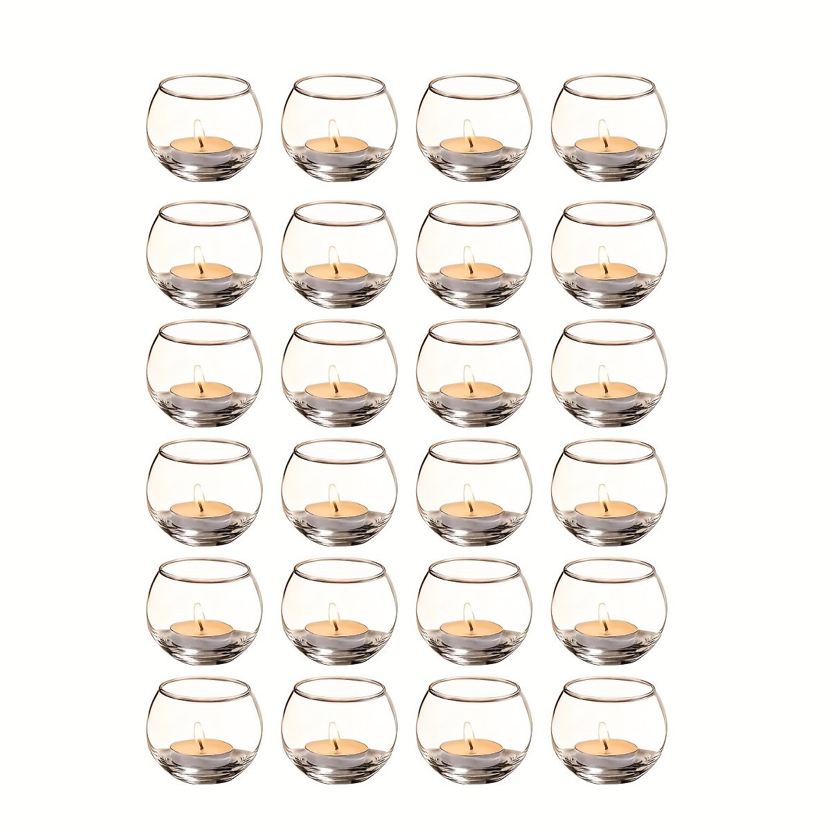 E-shop 24/36 Stück Transparente Wunschkerzenhalter, Runde Sphärische Transparente Winddichte Kerzenhalter, Perfekte Tischmitte Vase, Runde Glas