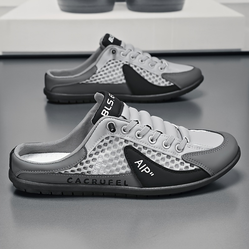 mens fashionable multifunctional   casual shoes anti slip and durable sports sandals comfortable insole breathable fabric lining mesh splicing navy blue white beige suitable for indoor vacation and  