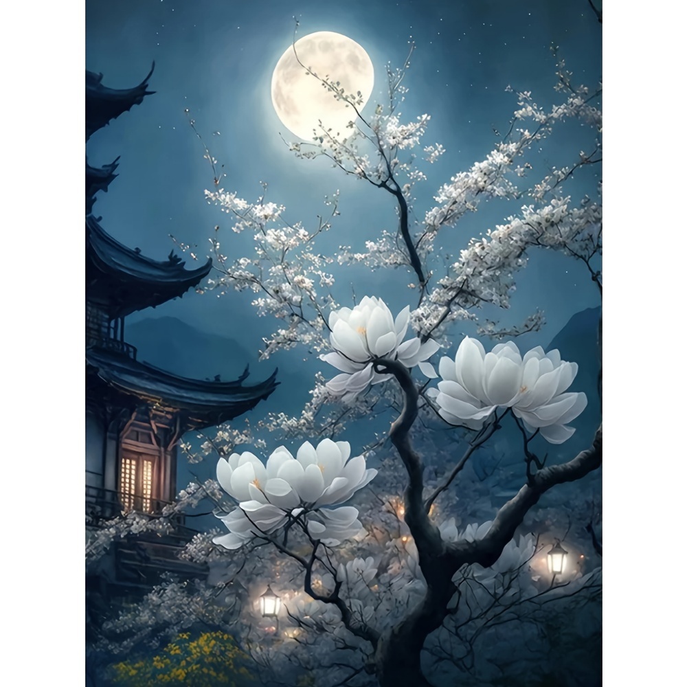 

30*40cm/11.8*15.7in Landscape Diy 5d Diamond Painting Full Diamond With Number Kits Home And Kitchen Fashion Mosaic Diamond Painting Canvas Wall Decoration Gift Crafts