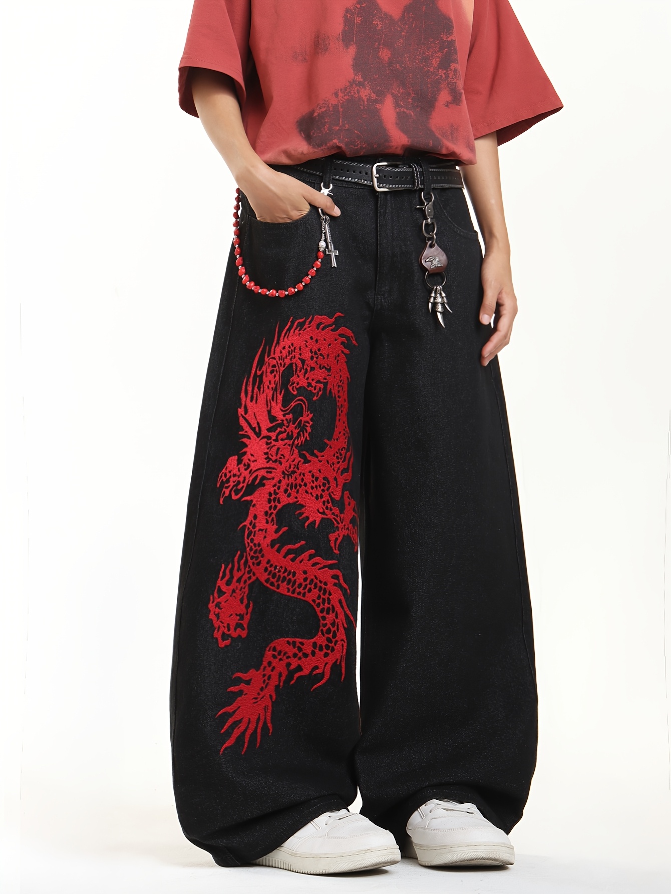 dragon embroidered jeans United Kingdom