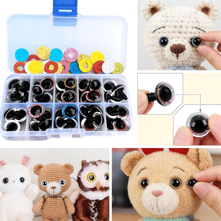 80pcs Colorful Safety Eyes Set Durable Plastic Craft Eyes For Diy Projects Handmade Accessories Amigurumi Art Stuffed Animal Making