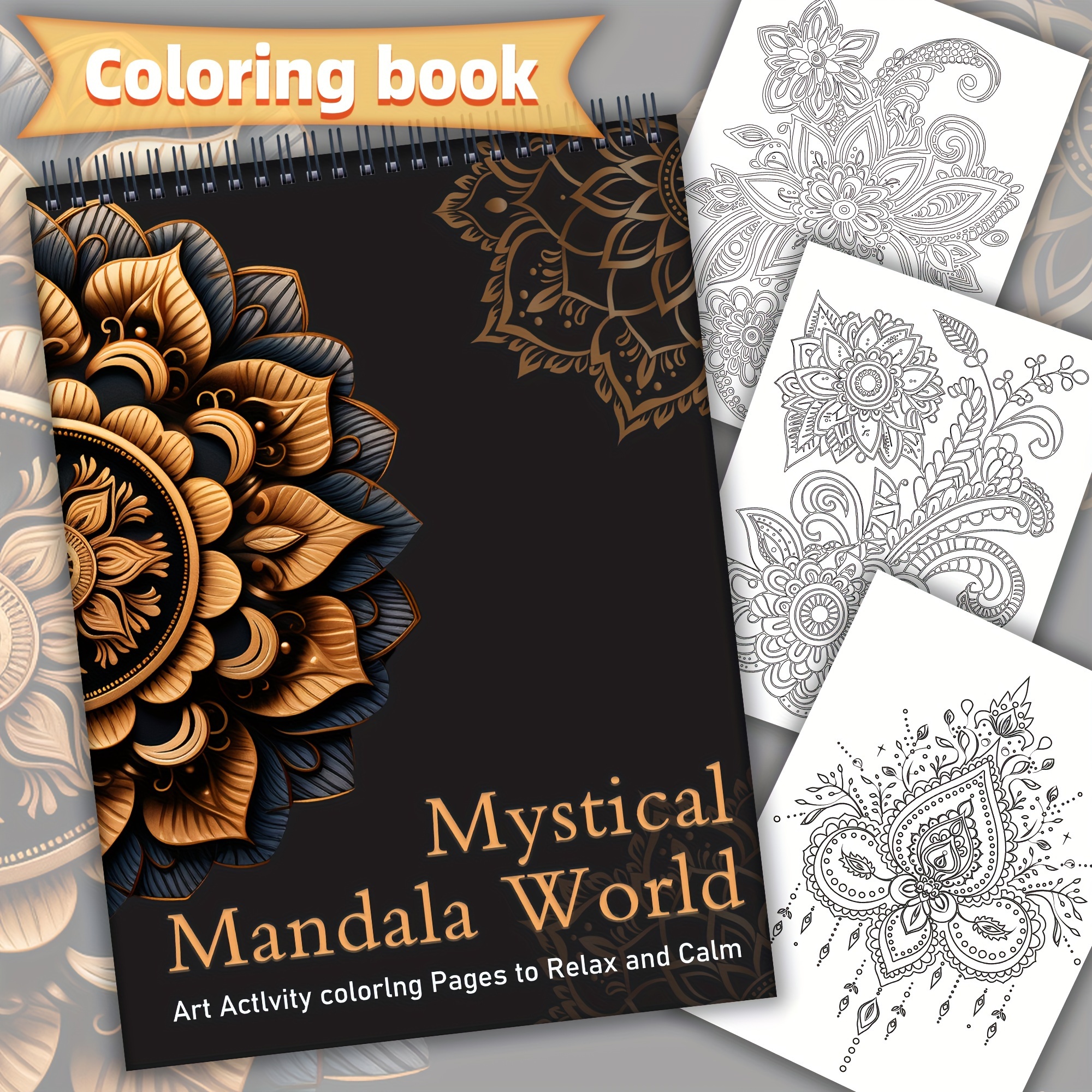 

Mystical Mandala Adult Coloring Book - 24 Unique Designs For Relaxation & Creativity, Spiral-bound, Single-sided Printing - Perfect Women's Gift