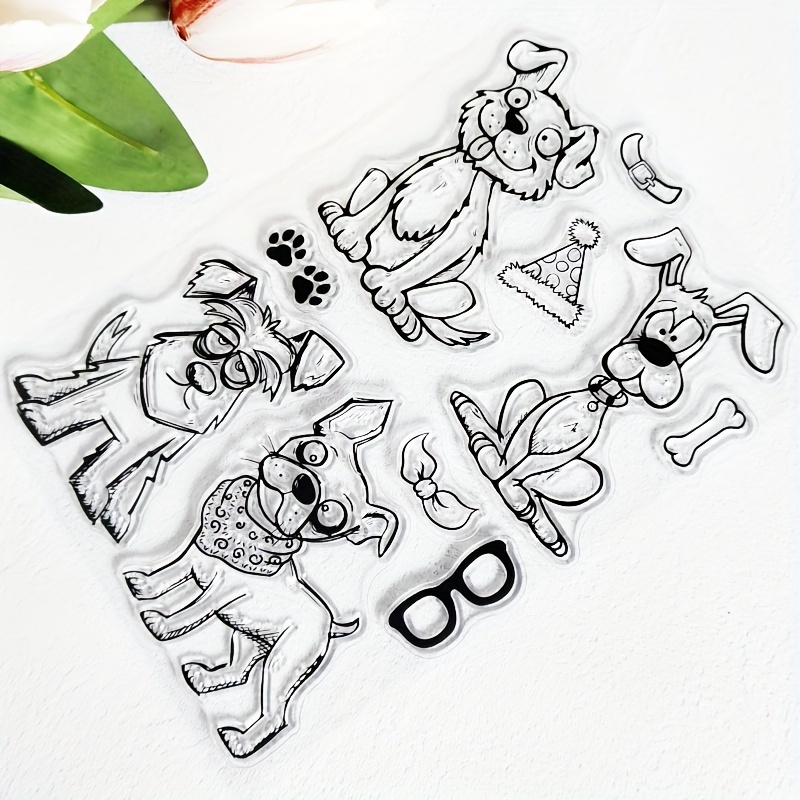 

1pc Cartoon Dog Silicone Clear Stamp For Diy Scrapbooking, Card Making & Craft Decorations