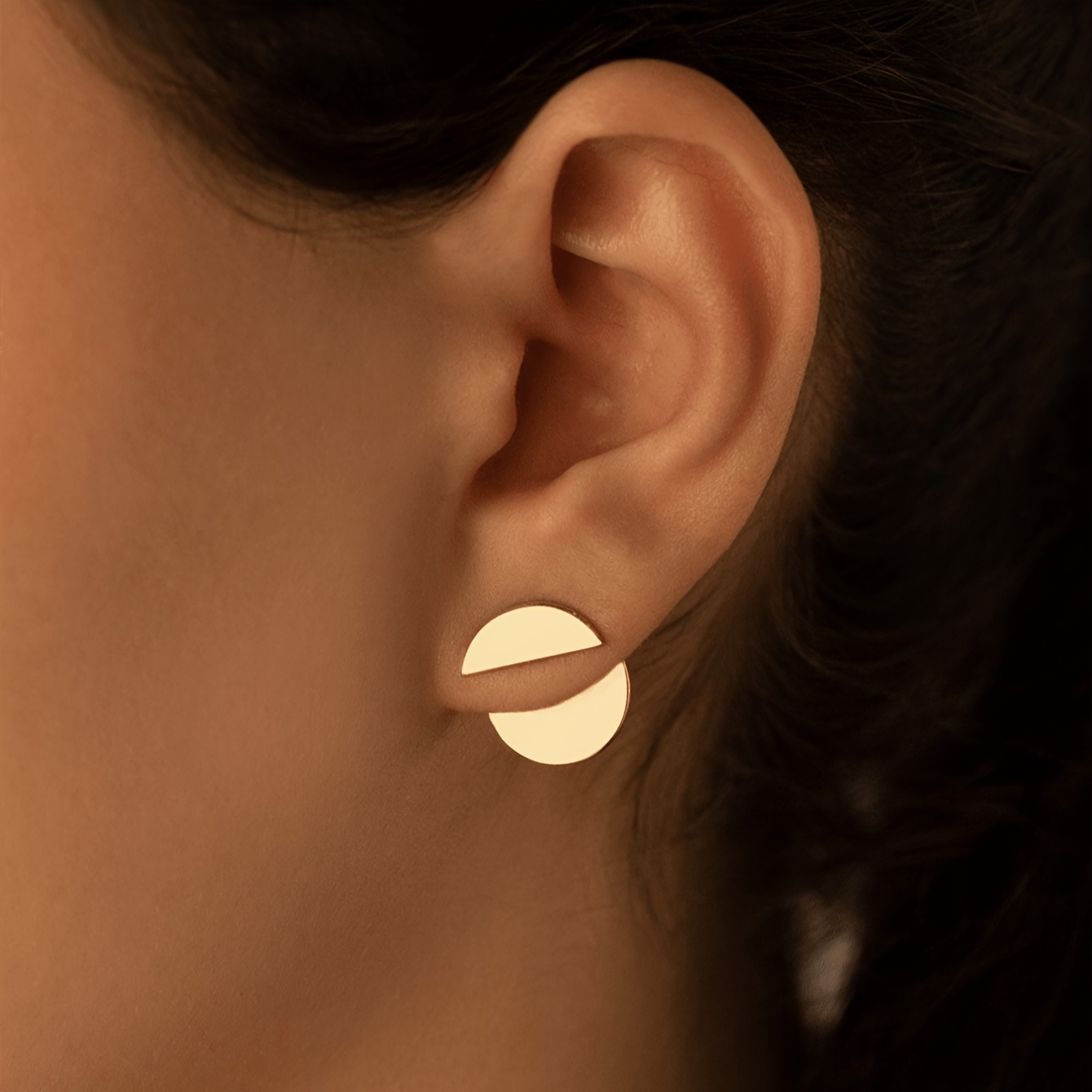 E-shop 2er-Set Minimalistische Runde Ohrstecker für Damen