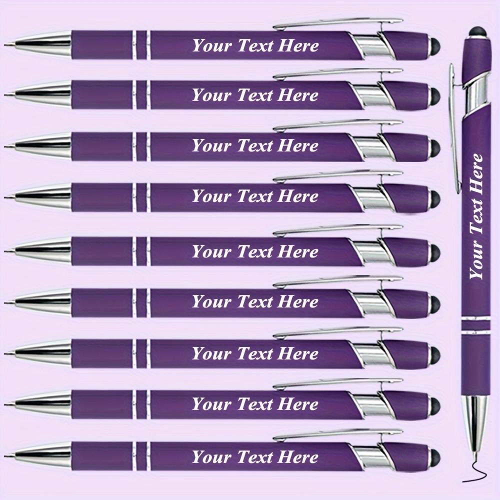 

10pcs Luxurious Purple Ballpoint Pen With Personalized Soft Touch, Exquisite Customized Pen, Perfect Gifts For Anniversaries, Mother's Day, Birthdays, Or Any Other Special Occasion. (black Ink)