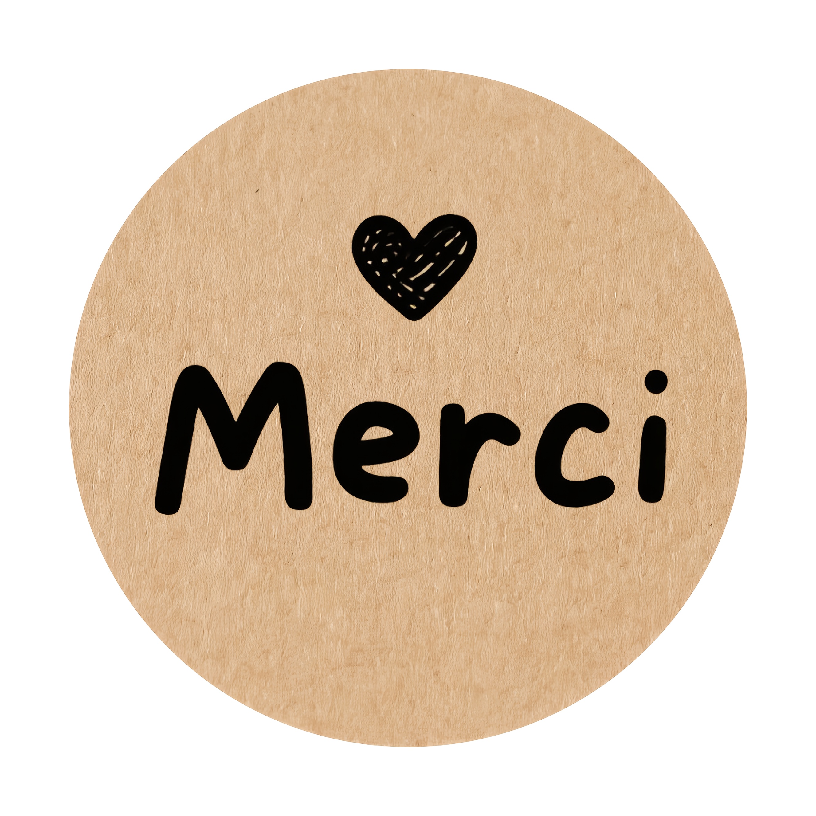 TEMU 160 autocollants "" français - Lettres élégantes en cursif et symbole de cœur, étiquettes mat marron , auto-adhésives pour emballage cadeaux,