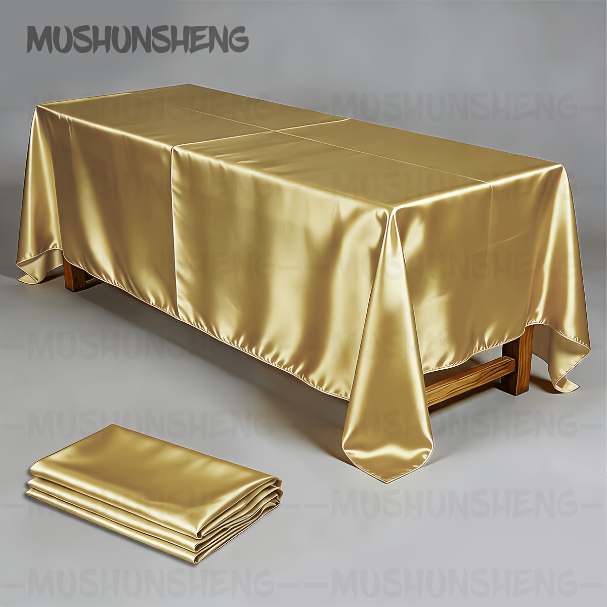 TEMU Nappe rectangulaire unie en satin, 1 pièce, nappe rectangulaire, convient pour une utilisation en intérieur/extérieur, idéale pour , banquets,