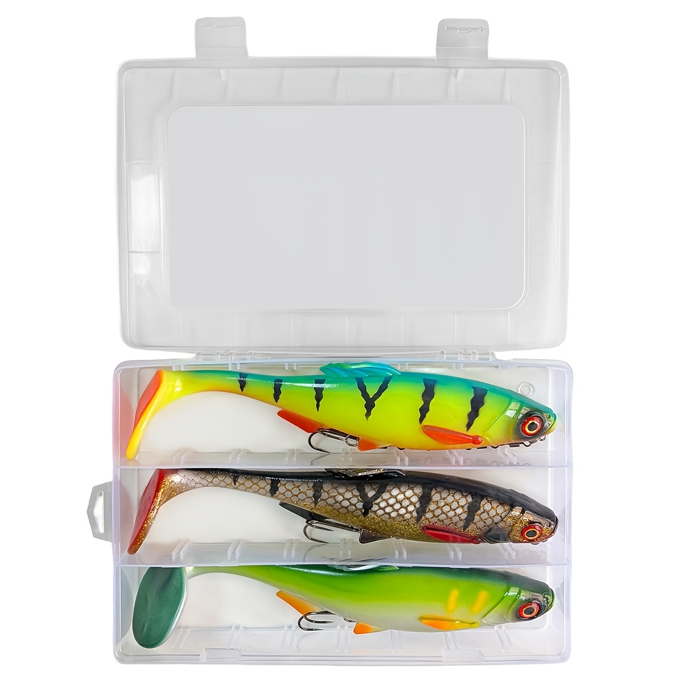 Image of 3pcs Set, Large Size Sinking Soft Lure, Same For Freshwater And Saltwater, Artificial Fishing Bait, Realistic, With Box, 1 Set Of Lures, 60g/20cm, 3pcs