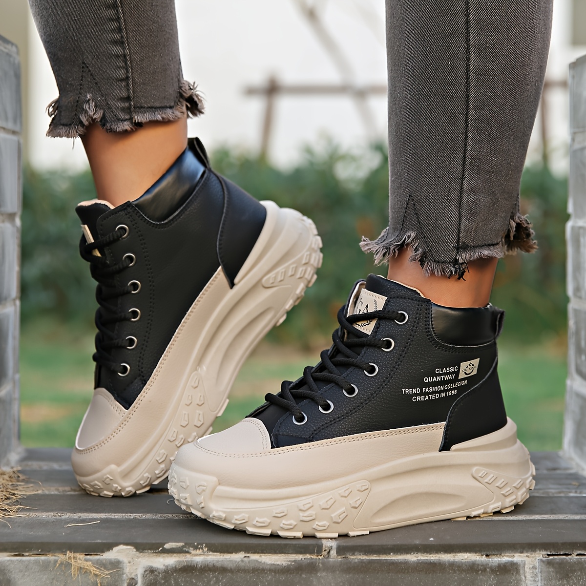 

Women's High-top Sneakers - Sole, Lace-up Casual Shoes With Soft For All
