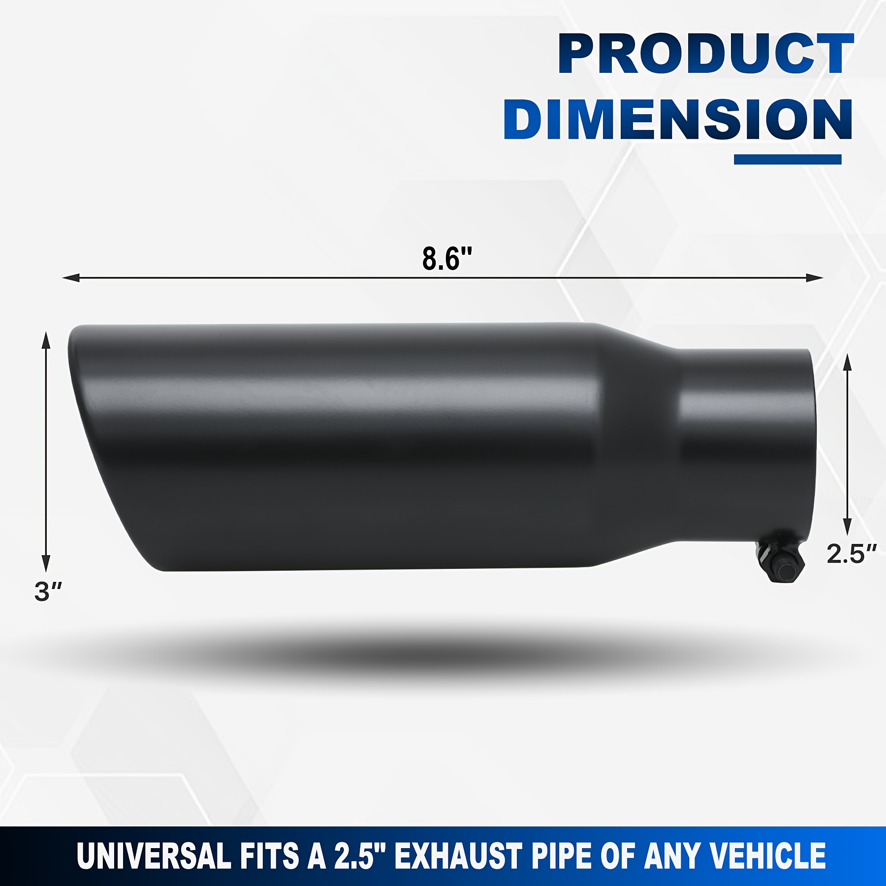UNIVERSAL PERFORMANCE STAINLESS STEEL TAILPIPE 2.5 / 3 RIGHT - Seat