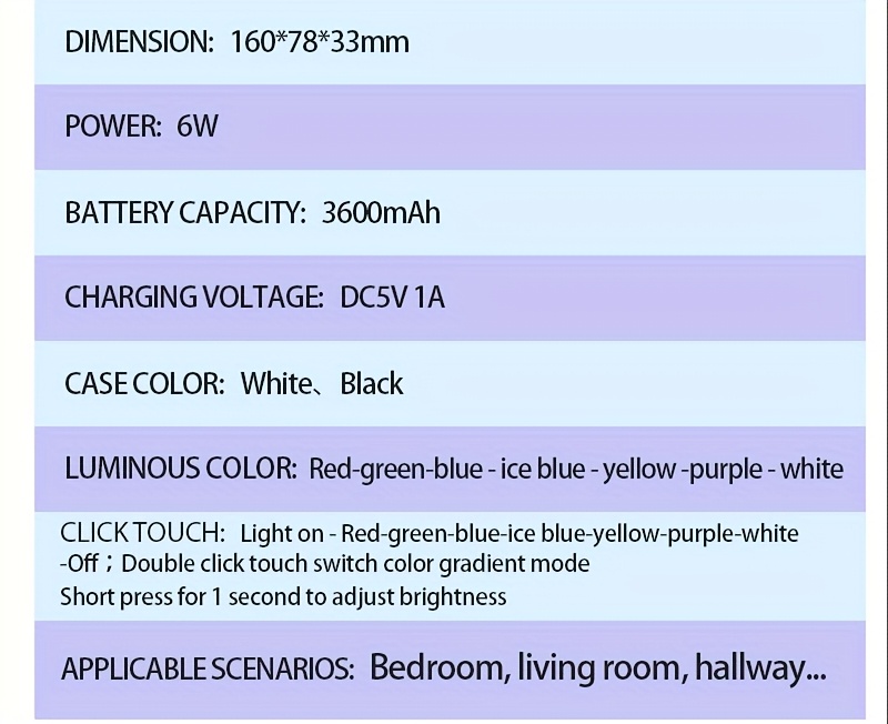 2pcs RGB 7-color Wall Light Battery Powered Degree Bedroom Corridor Living Room Decoration Creative Seven Color Gradient Dimming Night Light