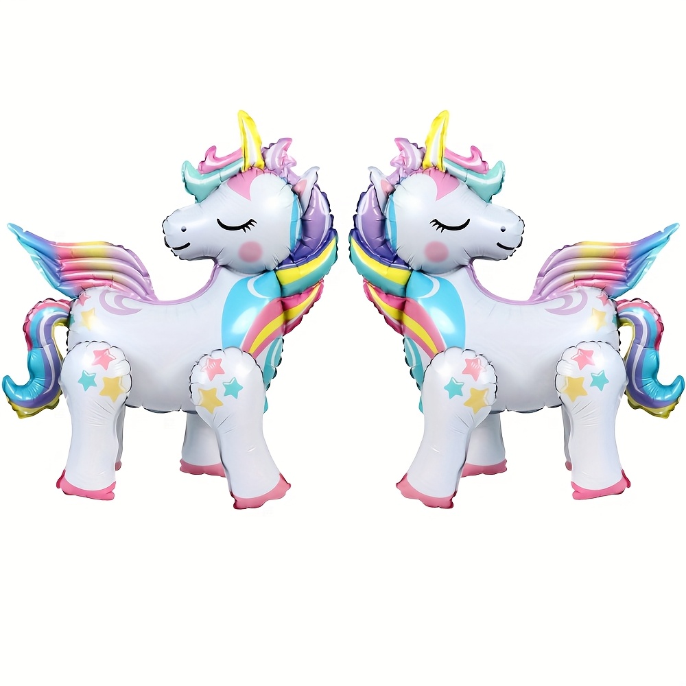 Image of 2pcs Big Self-standing For Unicorn Balloons 3d For Unicorn Party Supplies Foil For Unicorn Balloons For Unicorn Birthday Party Decorations