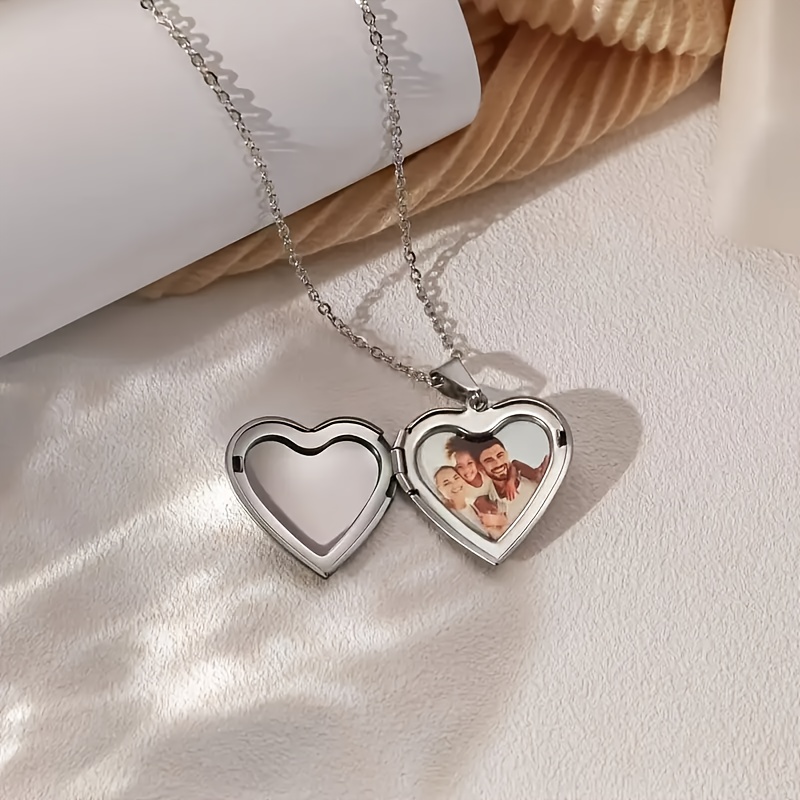Customizable Heart-Shaped Photo Pendant Necklace, Gift for Loved Ones