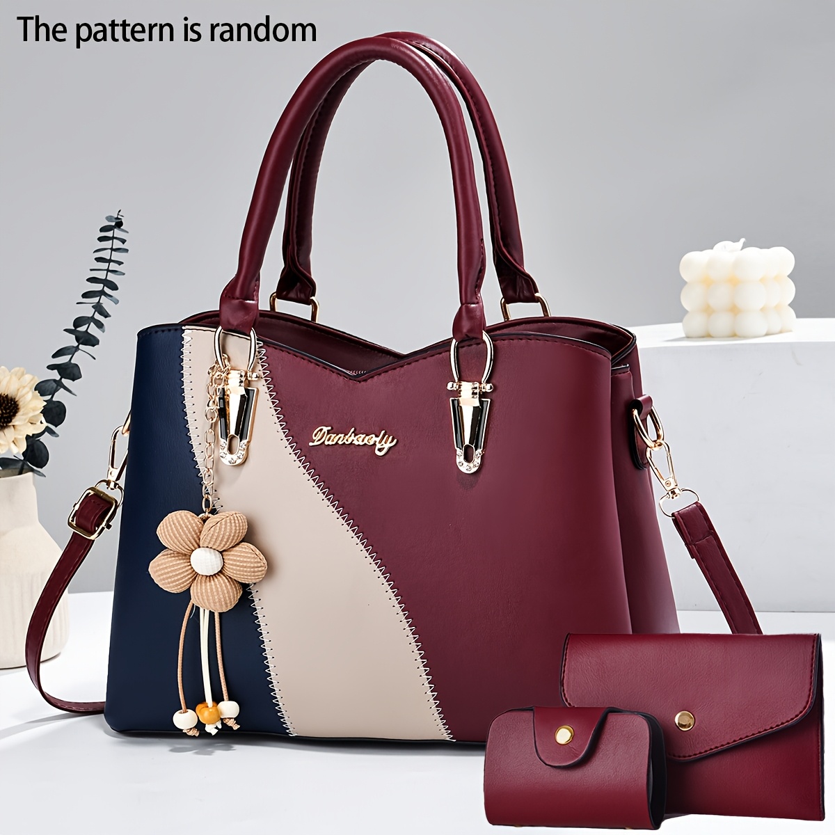 TEMU Women' Set Single Shoulder -match Women's Niche Design Sense Bag Women's Trendy Crossbody Girly Premium Texture Multi-piece Set Women'