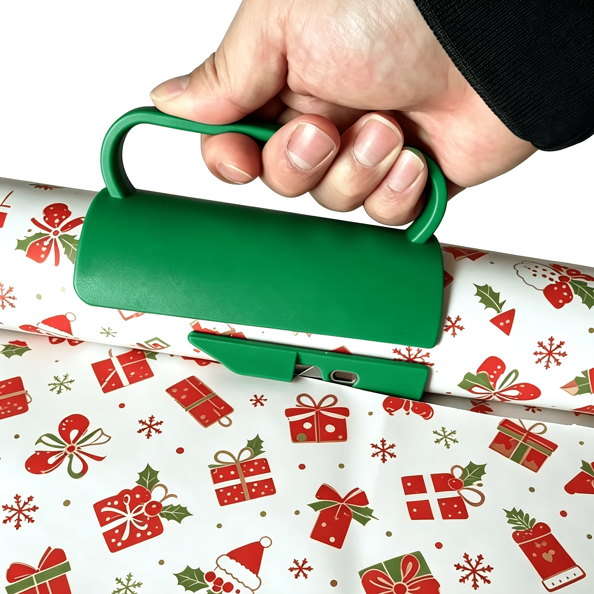 TEMU Wrapping Paper Cutter Christmas Paper Roll Cutters Paper Cutter Slider Tool Set Christmas Gift Packing Wrapping Cutting Supplies For Crafting