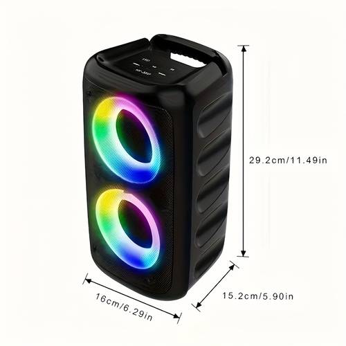 wireless led speaker with microphone large portable stereo speaker suitable for outdoor square dancing park performances and