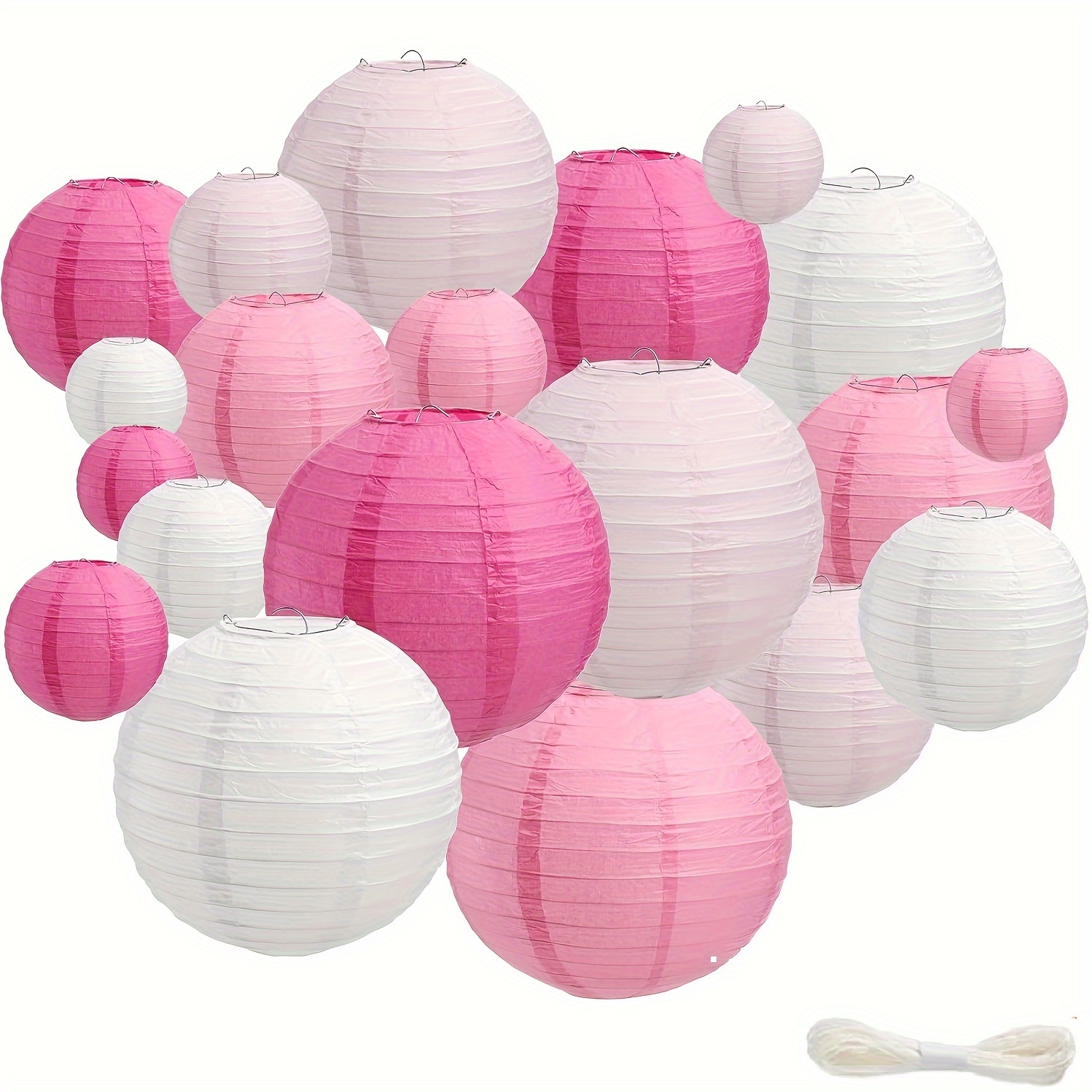 

21pack Paper Lanterns Wedding Party Decoration Set, Reusable Easy Assemble, Hanging Pastel Japanese Lantern Lamp, For Birthday, Baby Shower Party Favor Easter Gift