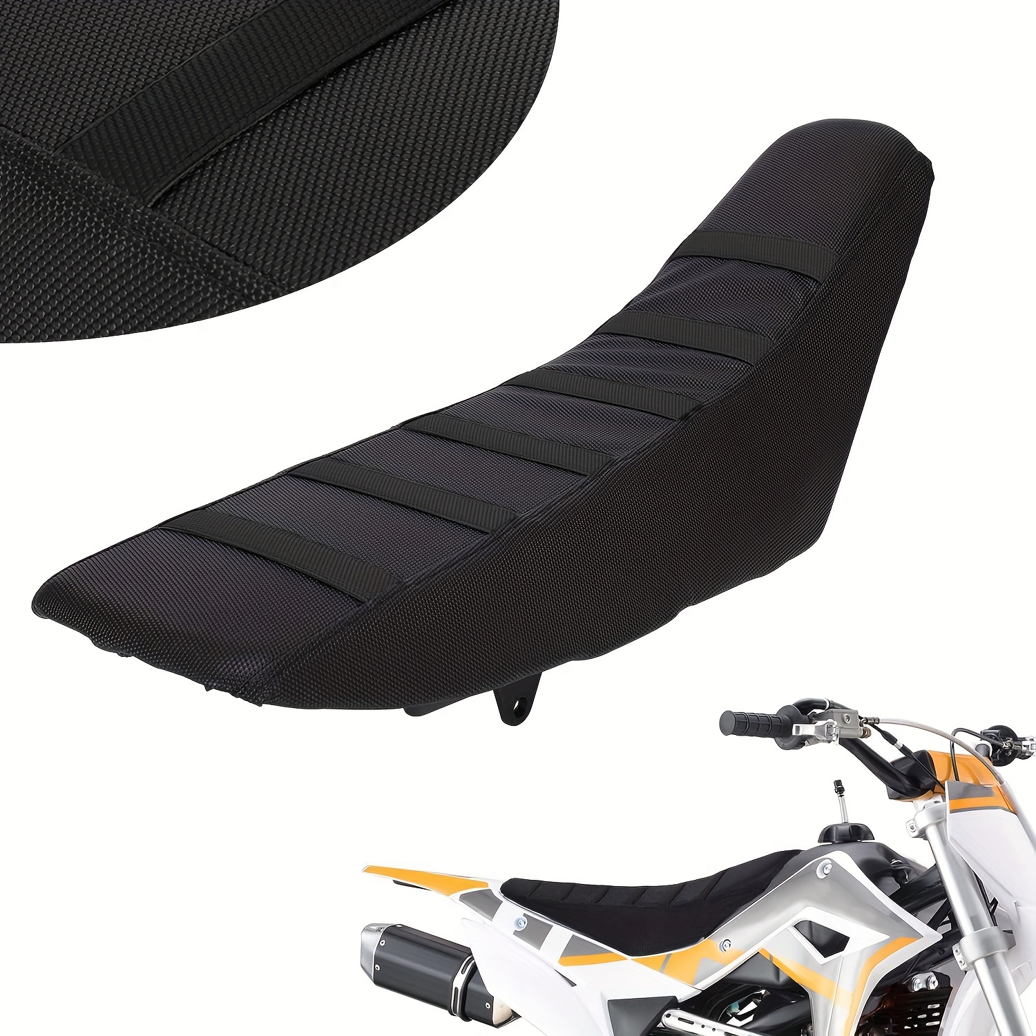 E-shop JFG RACING Dirtbike-Sitzbezug - Weiches Grip-Gummi, für CRF, XR, RM, KX, KLX, TTR, PW, SSR, Apollo, TAO, 50-250cc - Langlebiges PVC-Material