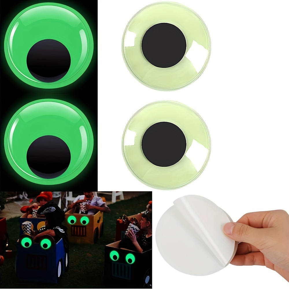 

Glow-in-the-dark Wiggly Eyes 4-pack, 10cm – No-adhesive, Eyes For Diy Decorations, Scrapbooking – Versatile Plastic Decor For Various Room Types & All-season Holiday Celebrations