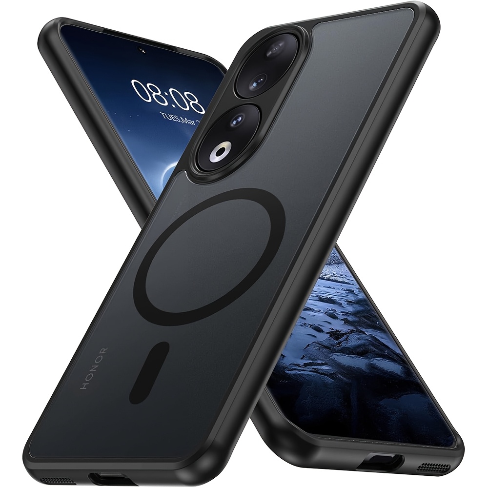 Trda mat polprosojna magnetna ovitek za brezžično polnjenje, odporen na udarce, primeren za Honor 90 5G REA-NX9 REA-AN00