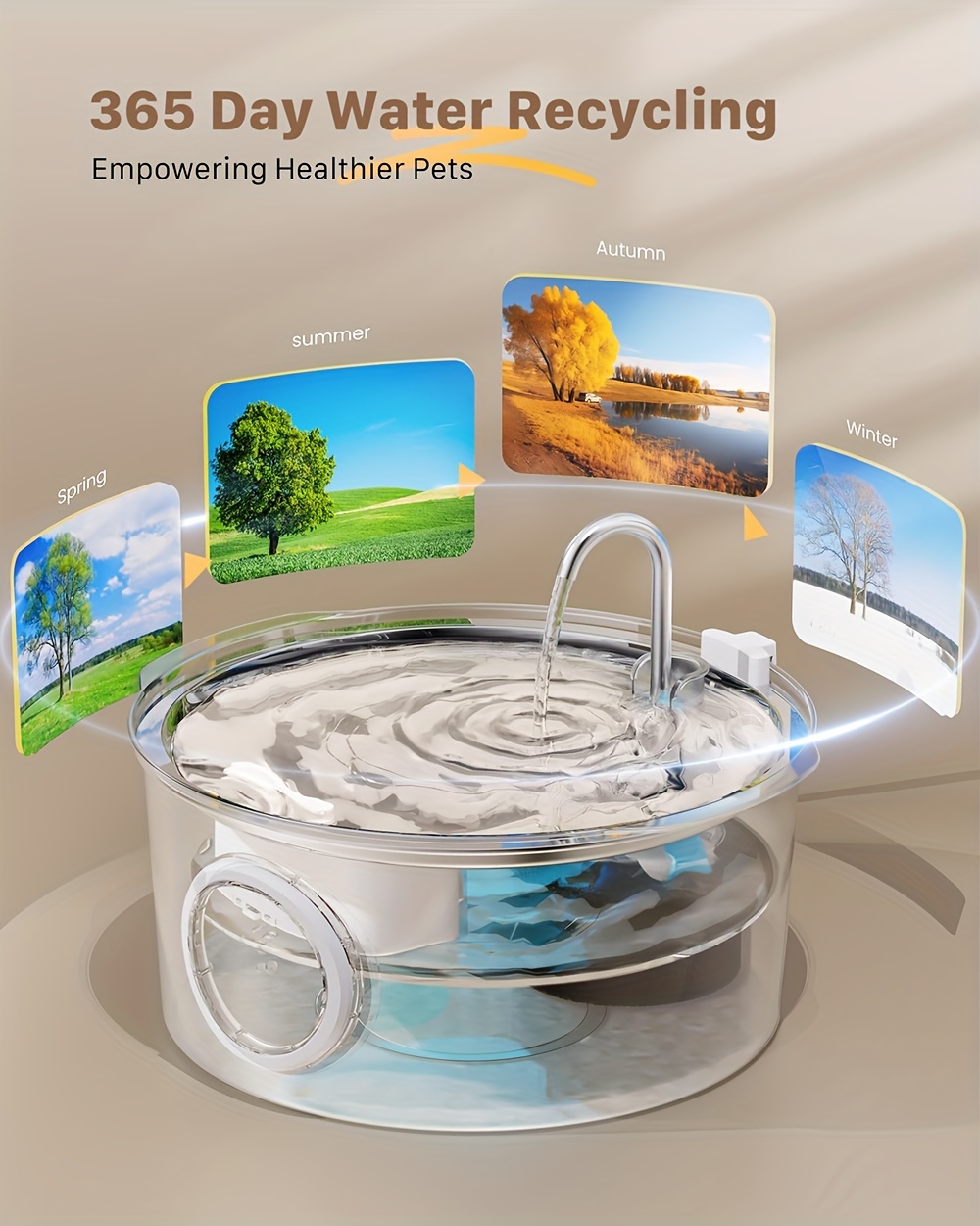 Ultimate 1.85gal Large Capacity Smart 304 Stainless Steel Dog Water Fountain - Automatic Pet Water Dispenser with Window, USB-Powered, No 5V 1A Plug, Replace Filter Chip & Clean Pump Monthly, Durable & Easy-Clean Design for Dogs & Cats, Dog Water Fountain, Cat Water Fountain, Modern Pet Accessory, Easyclean Material, Without Battery, Water Bowl for Dogs, Cat Fountain, Dog Water Dispenser, Cat Fountain Water 21 1.85gal Large Capacity Smart 304 Stainless Steel Dog Water Fountain - Automatic Pet Water Dispenser with Window, USB-Powered, No 5V 1A Plug, Replace Filter Chip & Clean Pump Monthly, Durable & Easy-Clean Design for Dogs & Cats, Dog Water Fountain, Cat Water Fountain, Modern Pet Accessory, Easyclean Material, Without Battery, Water Bowl for Dogs, Cat Fountain, Dog Water Dispenser, Cat Fountain Water