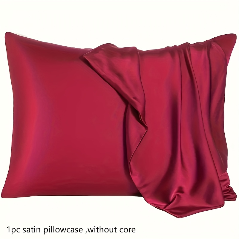 1pc luxury satin pillowcase with invisible zipper soft breathable silk like   warm stain resistant   zipper closure   bedroom living room decor machine washable   polyester woven fabric 80 85gsm details 5