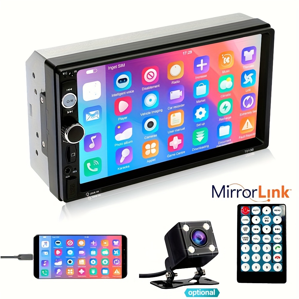

2 Din 7inch Hd Car Video Mp5 Touch Screen Player Fm/usb/aux Rc Sd Function Support Mirror Link With Backup Camera (optional)