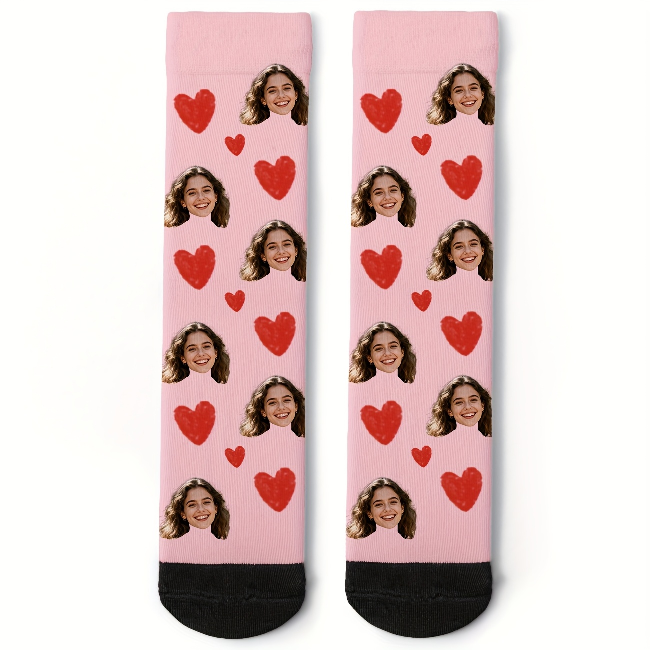 TEMU 1 Pair Custom Face Men's Mid-calf Socks, "put Any Face On" Socks, Personalized Socks With Photos, Fun Custom Mid-length Socks, Suitable For