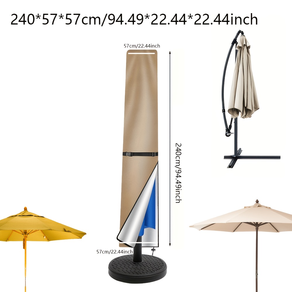 TEMU Copertura per ombrellone da esterno per quattro - Tessuto Oxford resistente con cerniera. Realizzata in tessuto Oxford resistente, 癡 dotata di