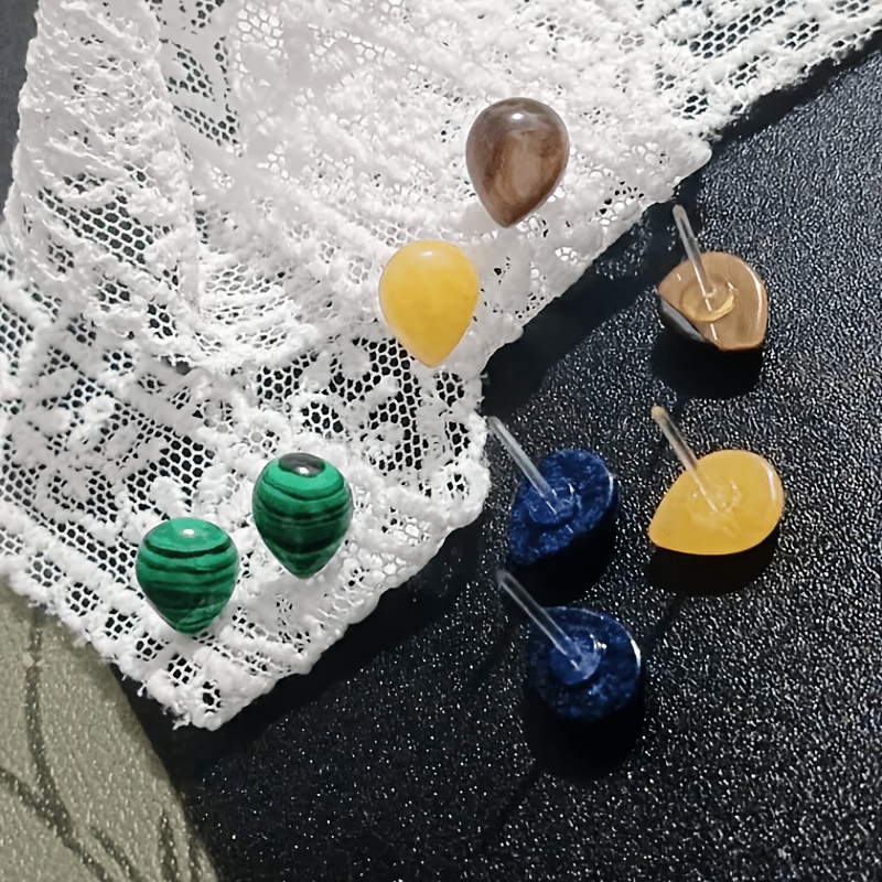 Women's Hypoallergenic Natural Stone Water-Drop Earrings