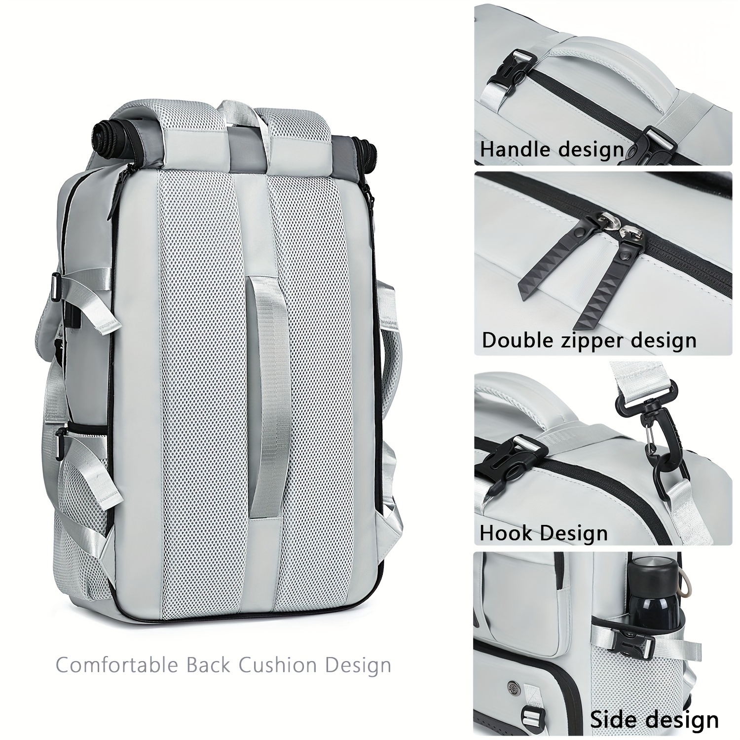 1pc Bolso de Viaje para Hombres, Bolso de Gran Capacidad para Senderismo, Bolso Multifuncional para Negocios y Computadora, Bolso Impermeable con Bolso para Tenis - Imagen 16