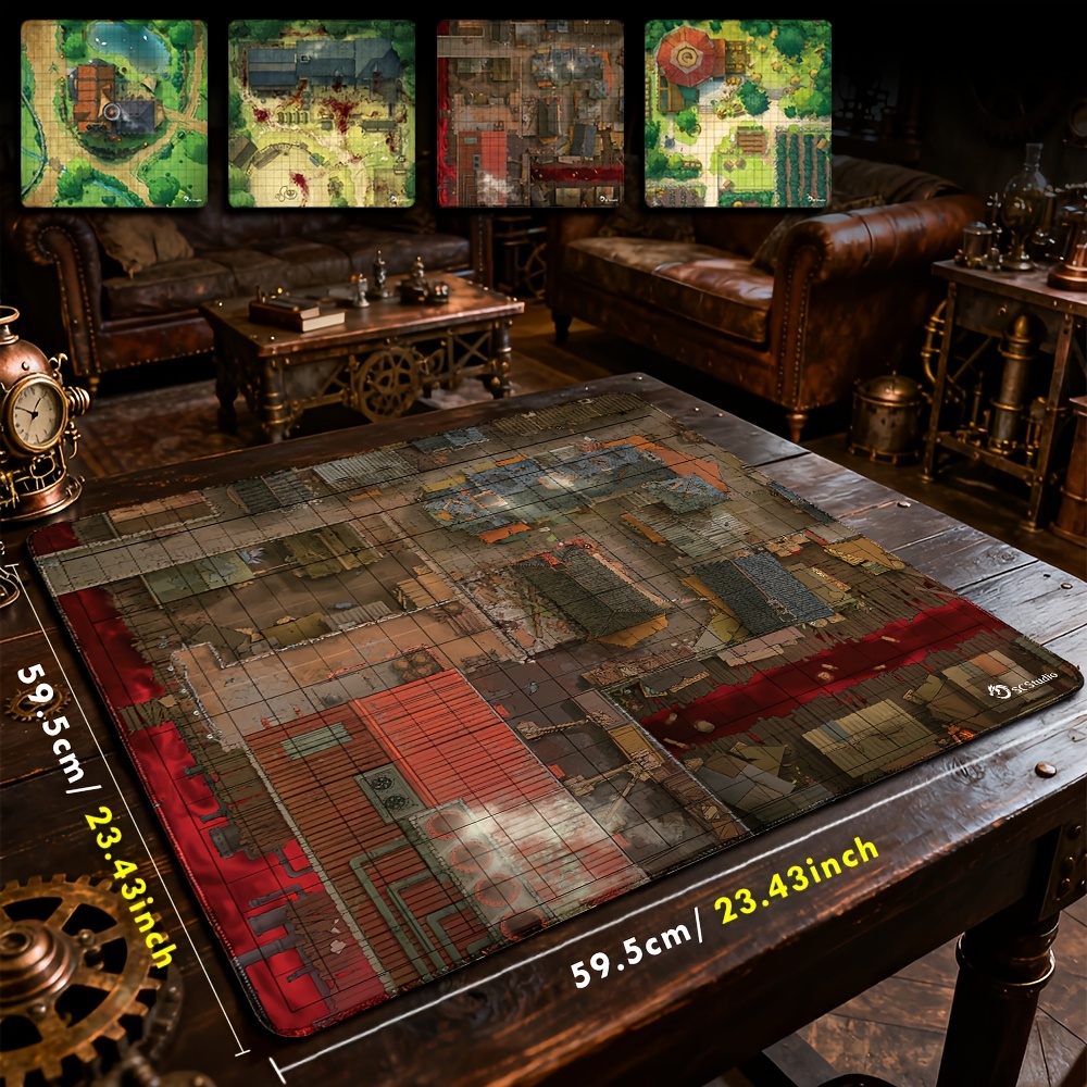 DND Village Terrain Mat, Printed Rubber Battle Mat