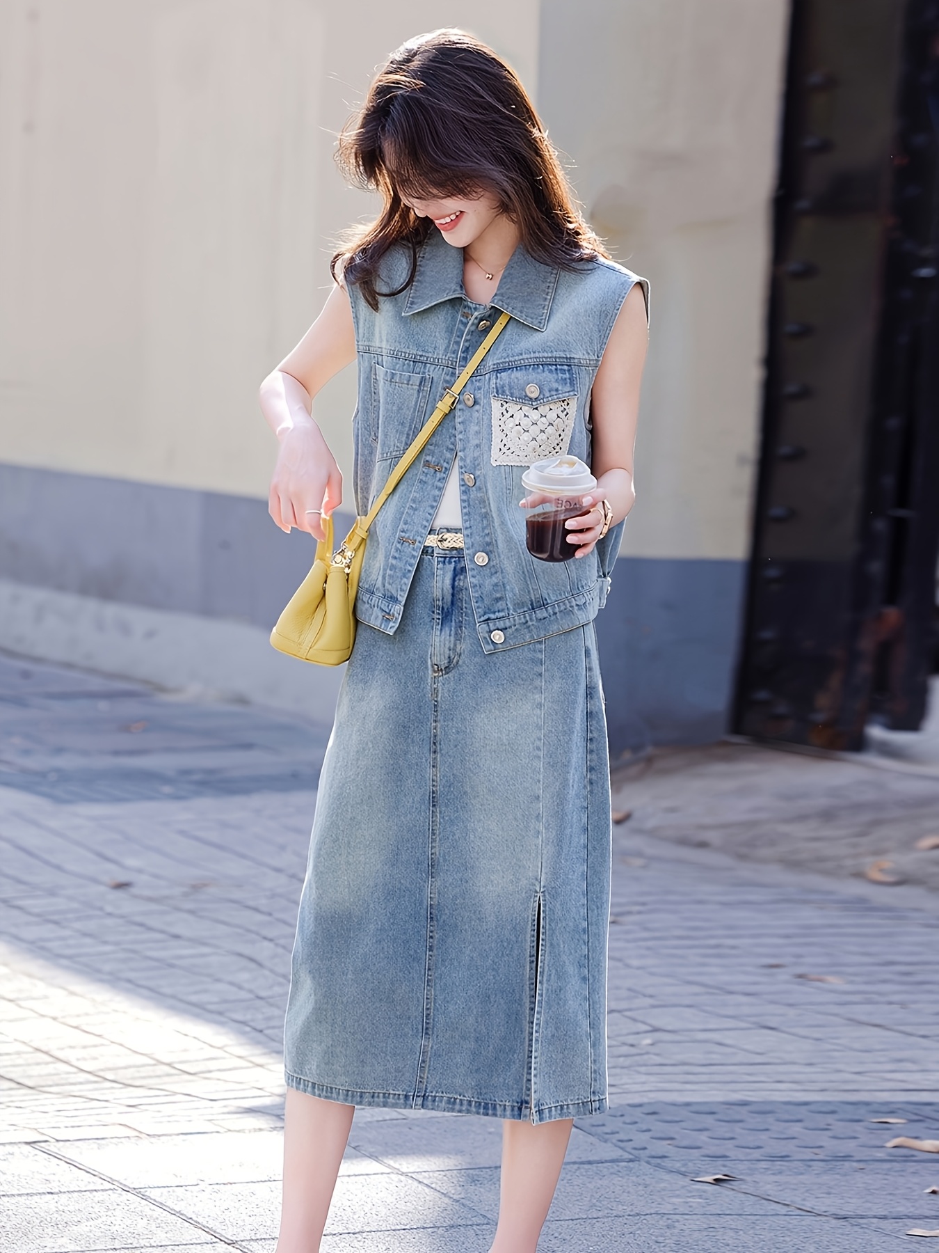 summer fashion retro simple commuting stitching Temu Poland - Main Image