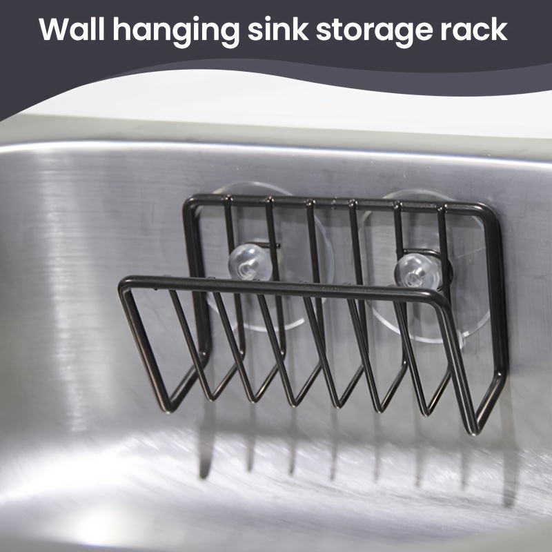 

Easy-install Metal Sponge Holder - Wall-mounted Kitchen Organizer For Sink Storage & Drainage