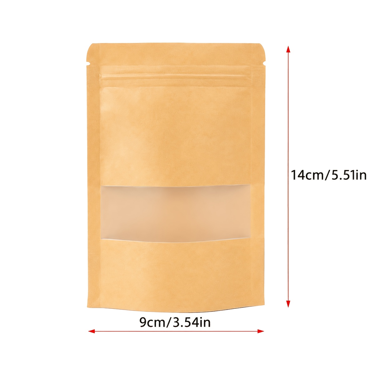 TEMU 3.54x5.51in/9x14cm Paper Self-sealing Bag, Pouch, Re-sealable, Moisture-proof, Oil-proof, Zipper Closure, Flat Lay Style, Item Storage, Storage