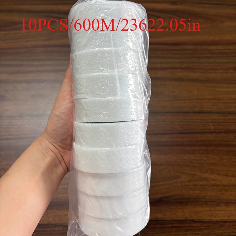 TEMU 10 Rolls 600m Long - Double-sided Hot Melt Adhesive Tape - Suitable For Seamless Iron-on Patches For Clothing, Curtains, Diy Crafts - Permanent