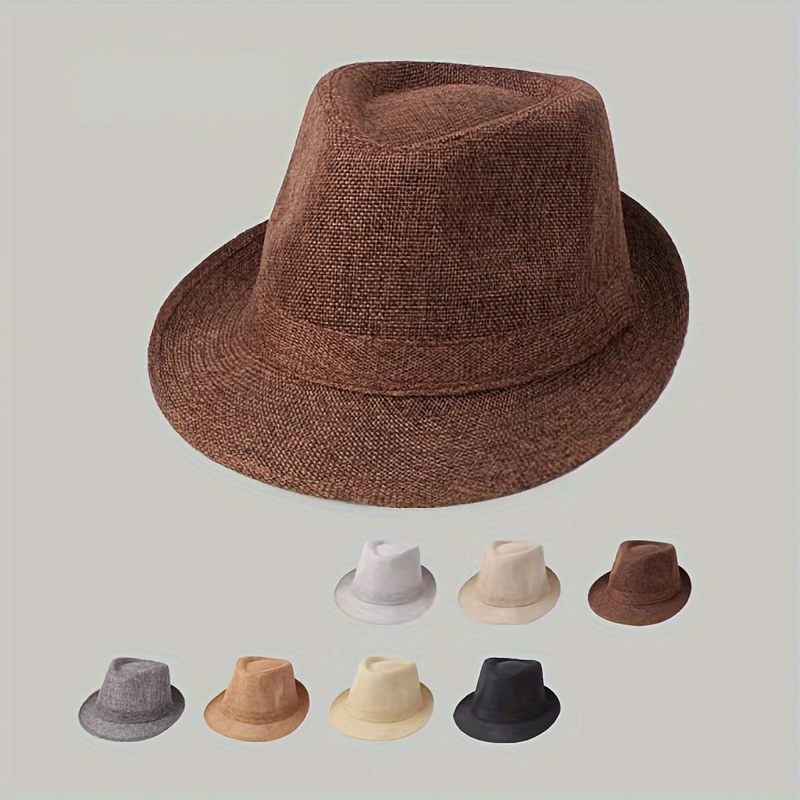 1pc Spring And Summer Linen Top Hat Jazz Hat Stage Hat Twist