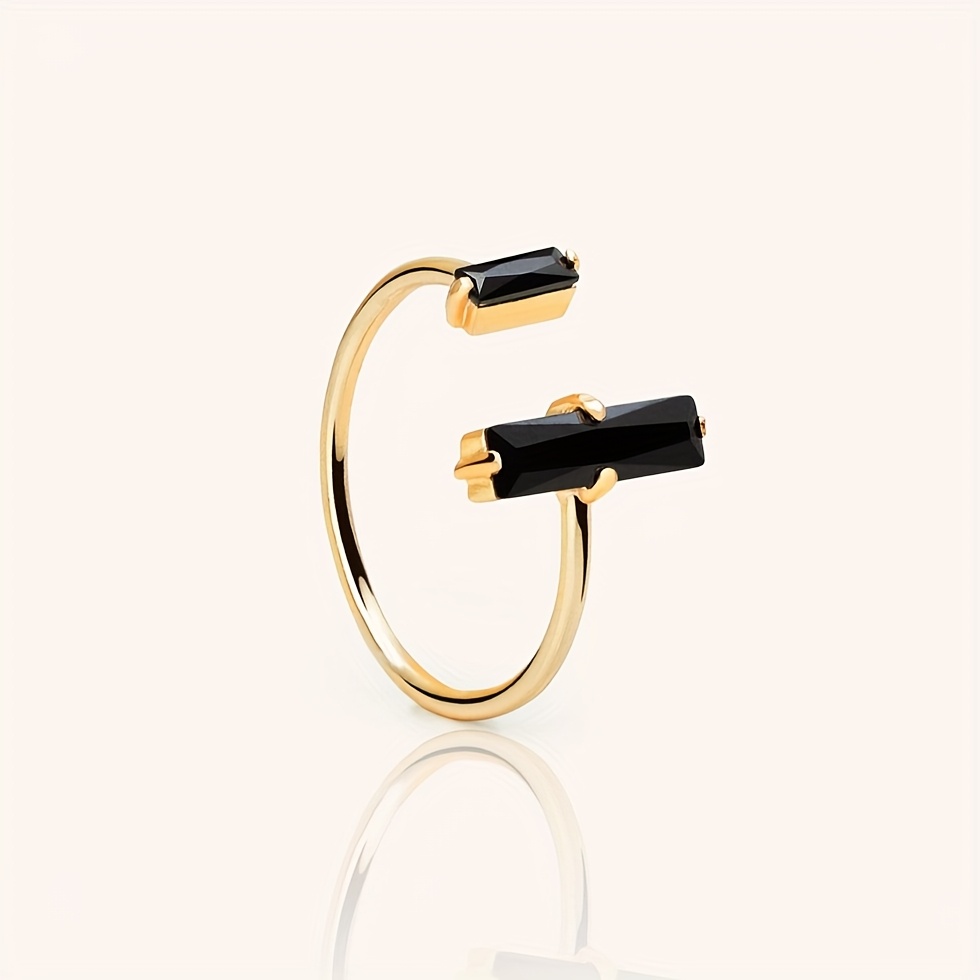 Natural Stone Agate Open Ring Minimalist Retro Ring