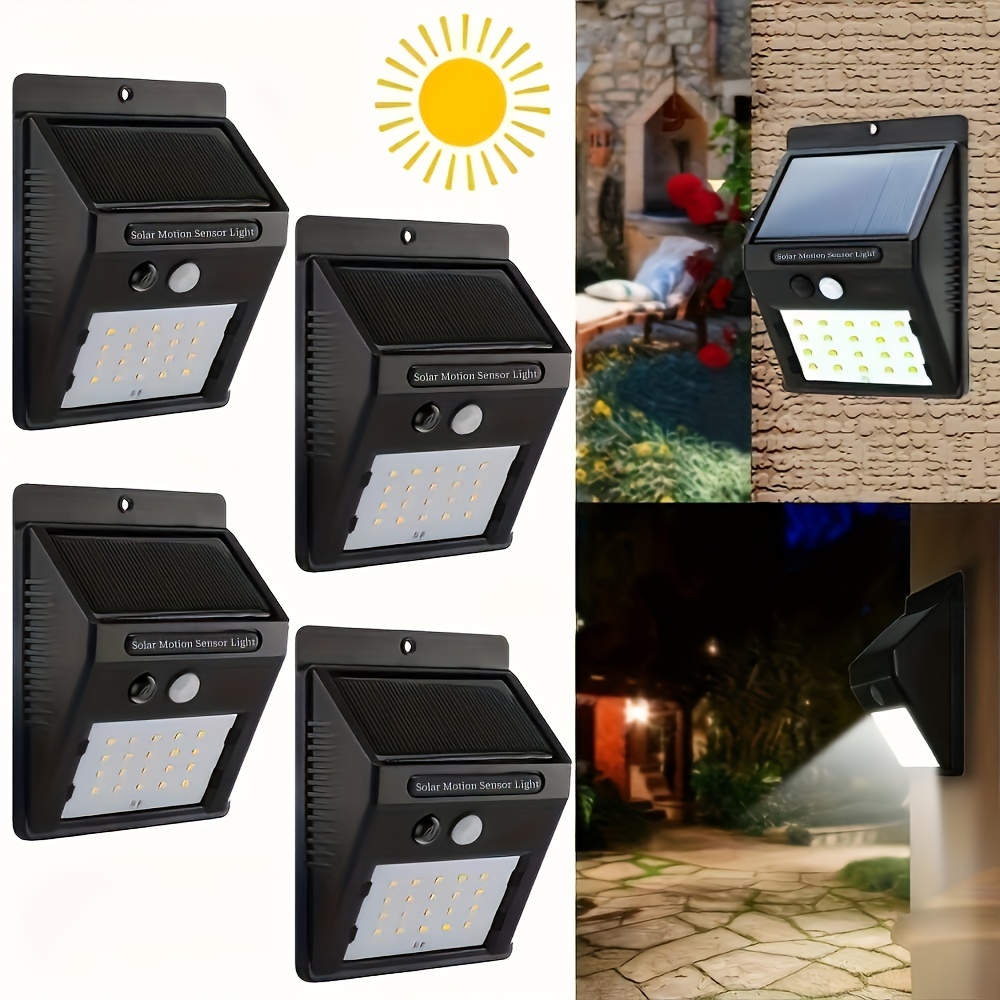 

1pc Solar Motion Sensor Wall Light, Solar Wall Lamp For Front Door, Backyard, Garage, Balcony