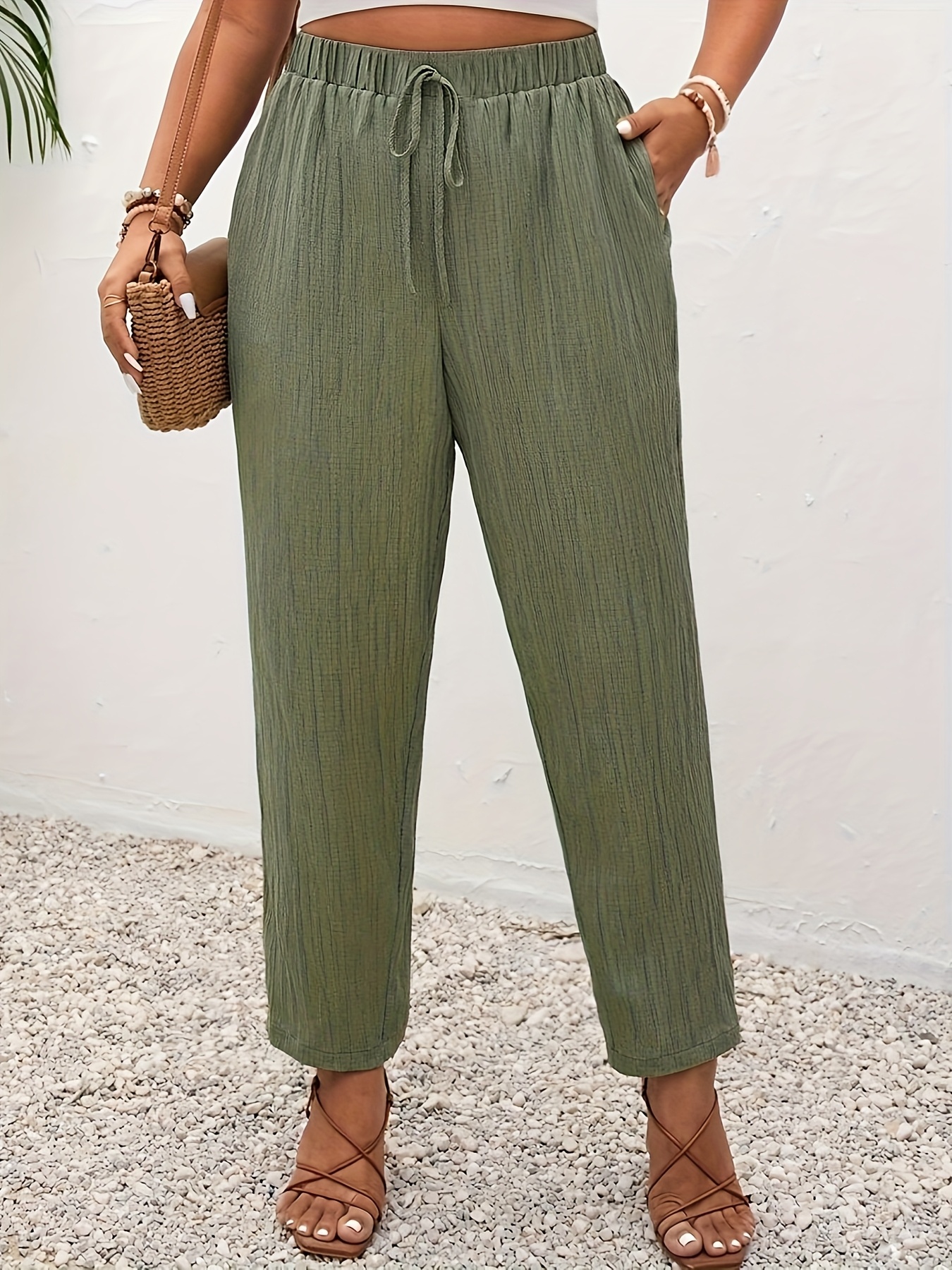 plus size   edition extends   and fashion featuring slant pockets   drawstring details and a comfortable elastic waistband versatile for daily commutes   are womens plus size pants