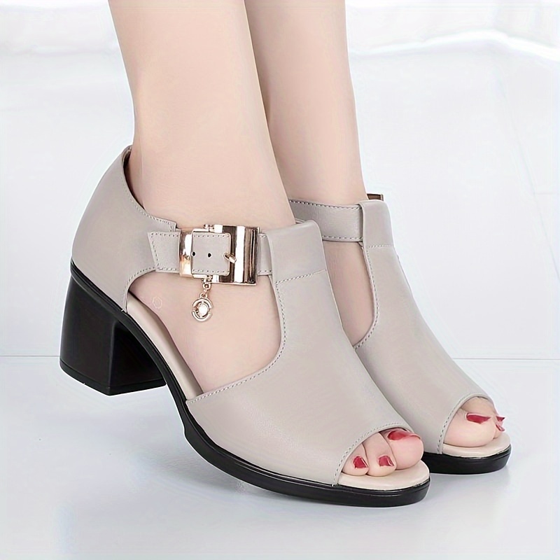 womens chunky heeled sandals toe strap outdoor shoes summer casual sandals details 0
