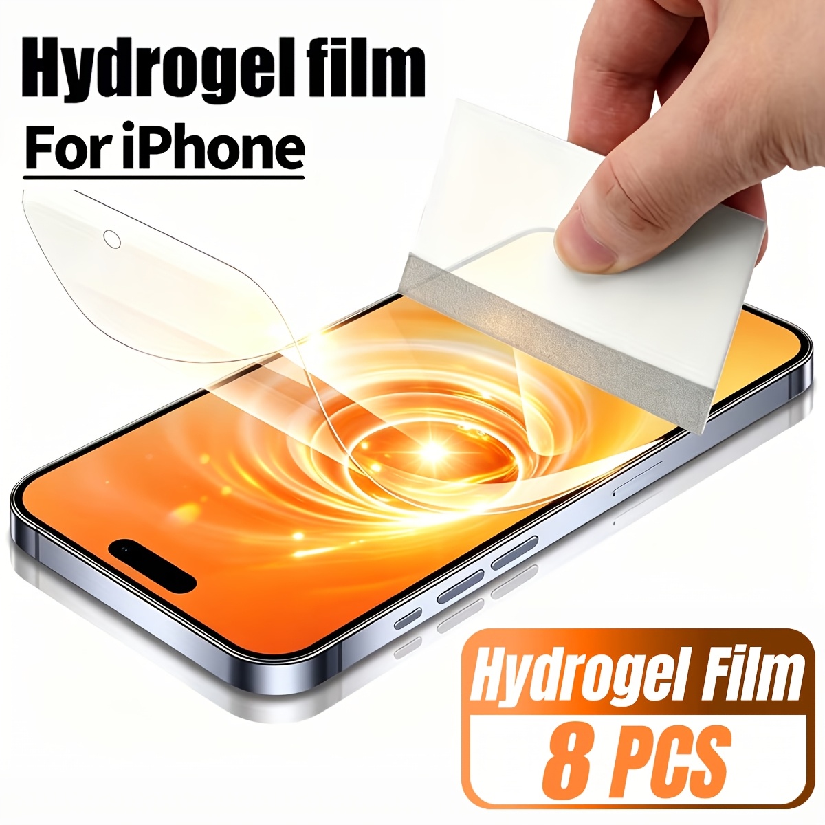 TEMU 8 protectores de pantalla de hidrogel HD para iPhone 17/18/16/15/14/13/12/11/18 Pro Max/18 Pro/17 Pro Max/17