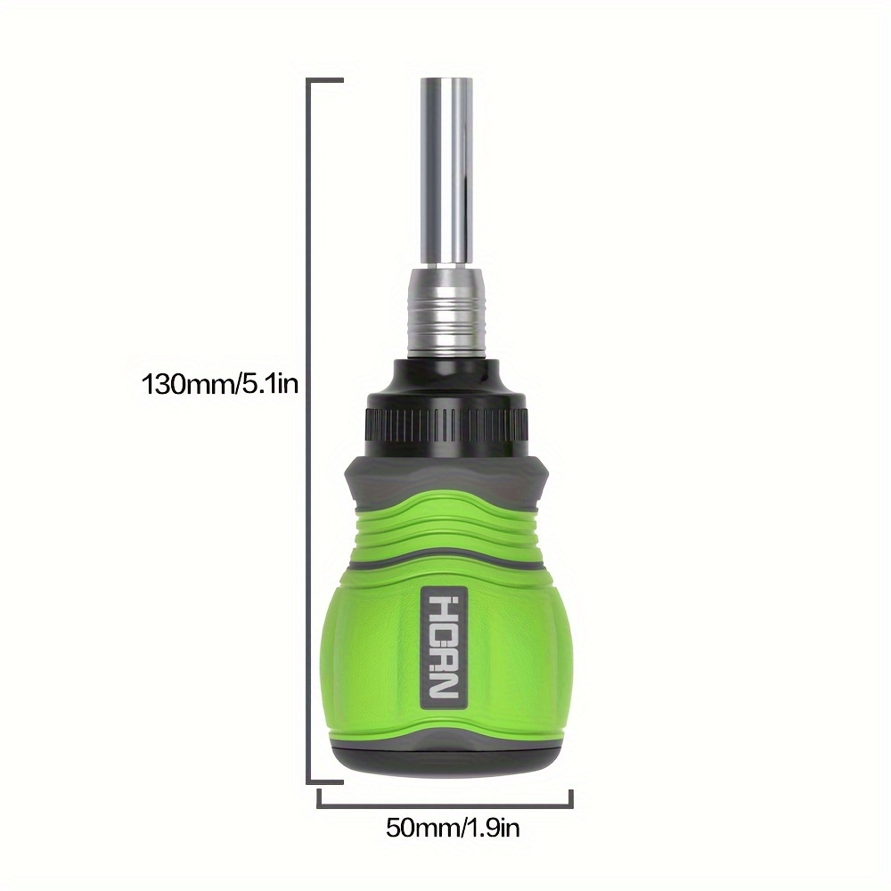 horn 11 in 1 multi function magnetic screwdriver set chrome vanadium steel rust resistant retractable with non   flat phillips hex head styles for home office indoor use orange green Product details 4